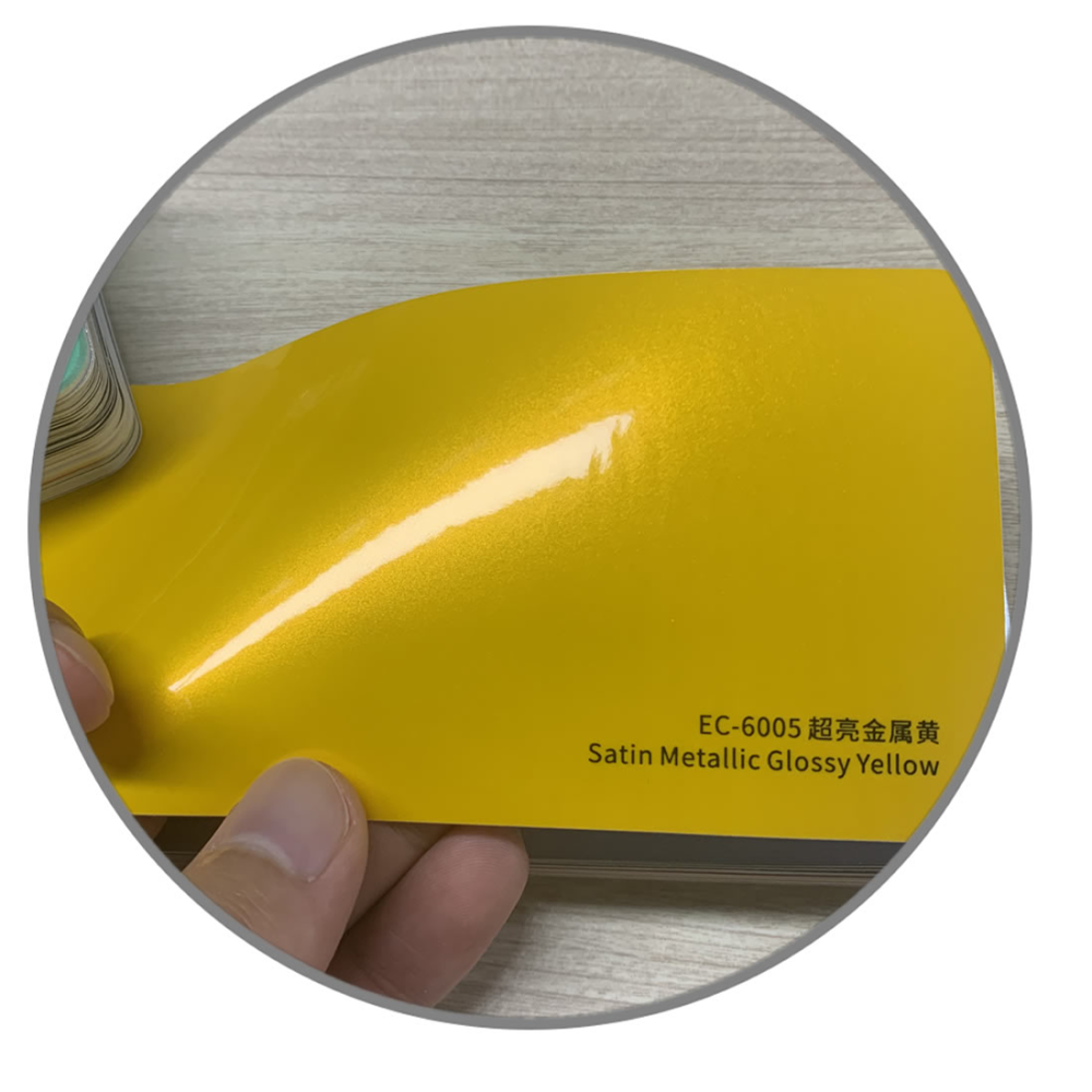 TOPCAR Satin Metallic Glossy Yellow Vinyl Wrap Film