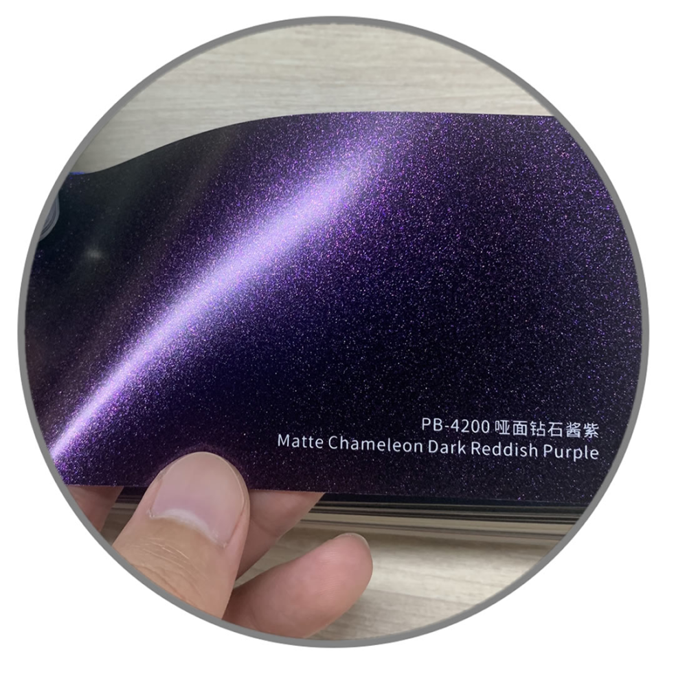 TOPCAR Matte Chameleon Dark Reddish Purple Vinyl Wrap Film