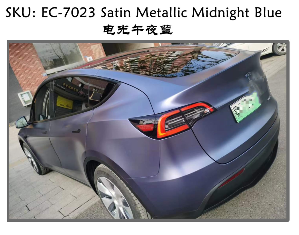 TOPCAR Satin Metallic Midnight Blue Vinyl Wrap Film