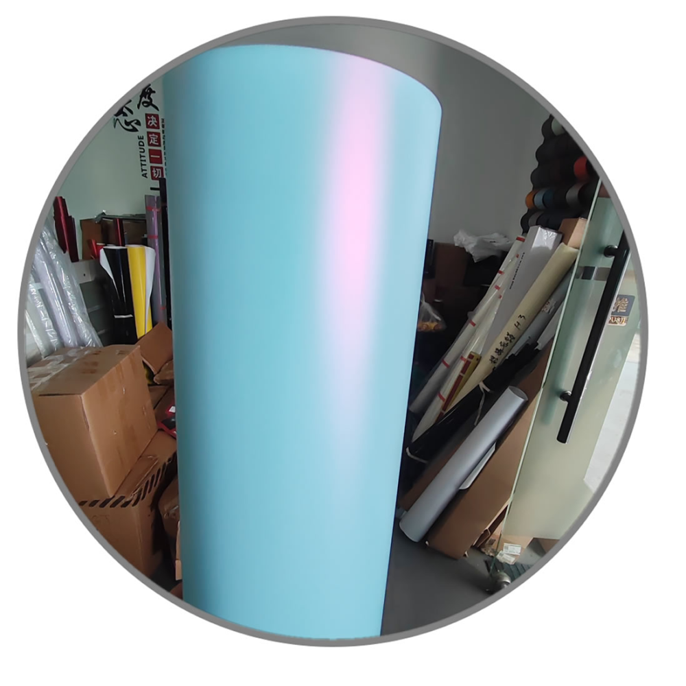 TOPCAR Original Paint Series Powder Blue Flit Pink PET Vinyl Wrap Film