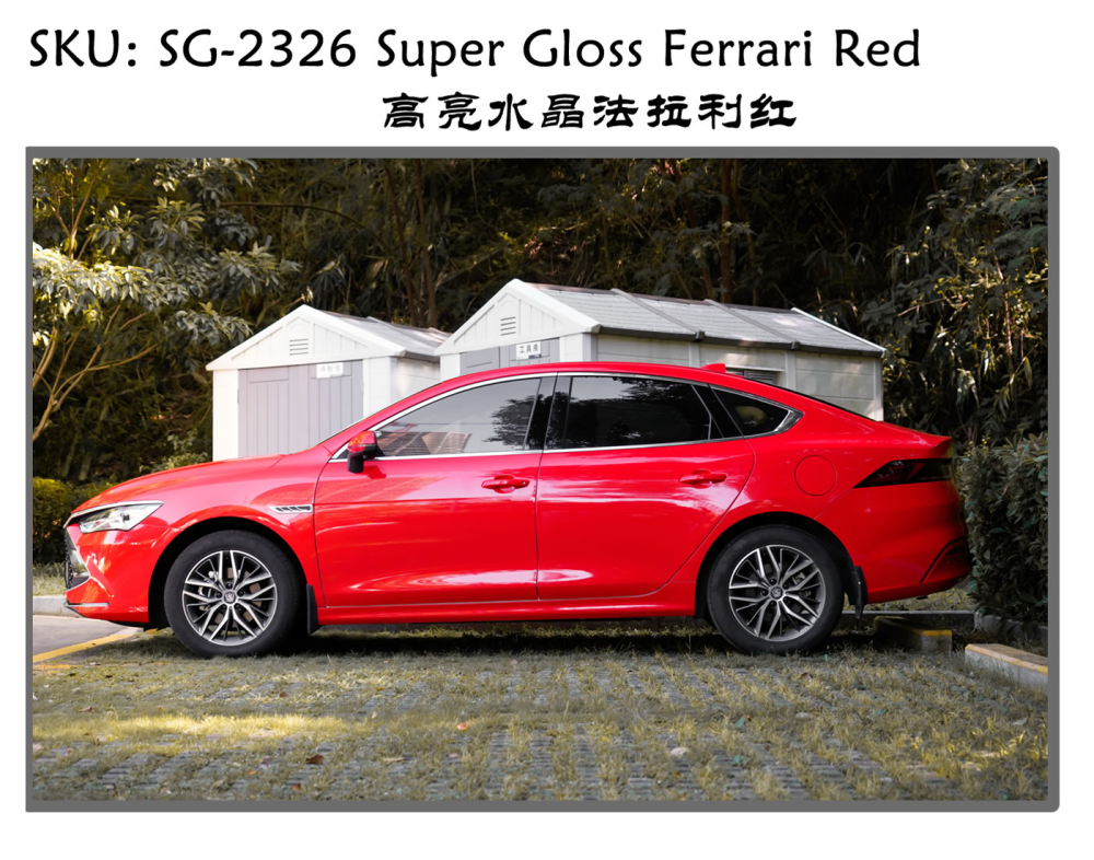 TOPCAR Super Gloss Ferrari Red Vinyl Wrap Film