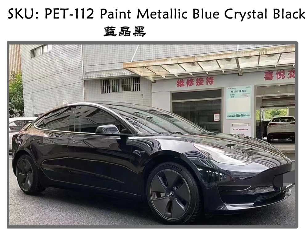 TOPCAR Original Paint Series Paint Metallic Blue Crystal Black PET Vinyl Wrap Film