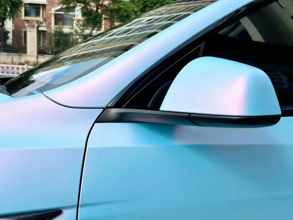 TOPCAR Original Paint Series Powder Blue Flit Pink PET Vinyl Wrap Film