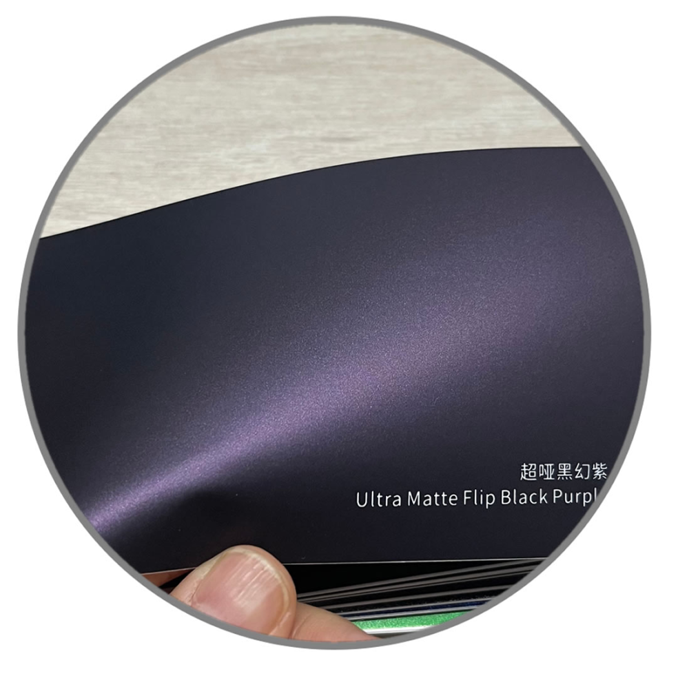 TOPCAR Ultra Matte Flip Black Purple Vinyl Wrap Film