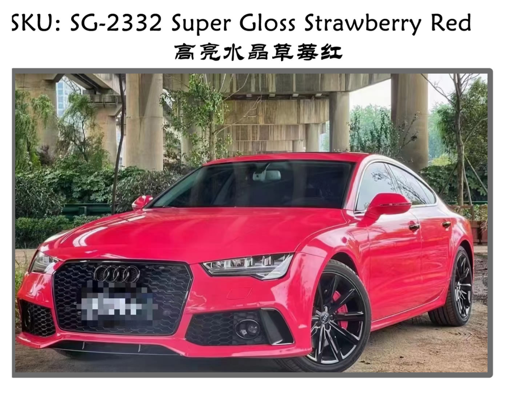 TOPCAR Super Gloss Strawberry Red Vinyl Wrap Film