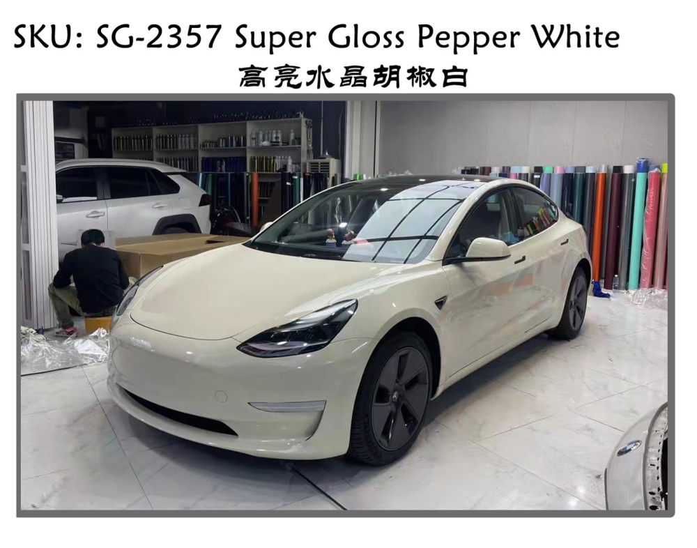 TOPCAR Super Gloss Pepper White Vinyl Wrap Film