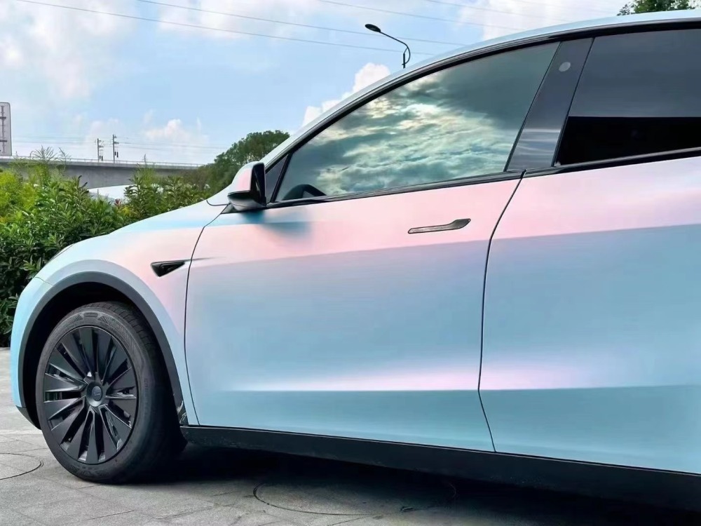 TOPCAR Original Paint Series Powder Blue Flit Pink PET Vinyl Wrap Film