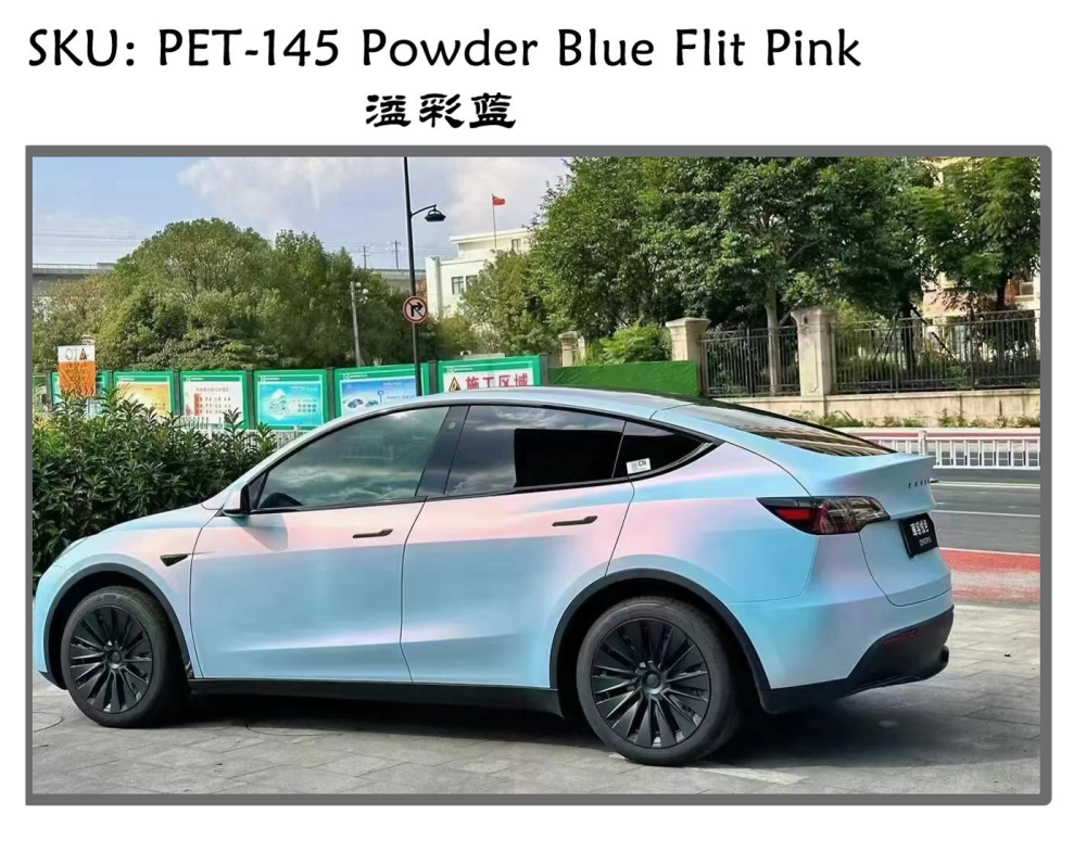TOPCAR Original Paint Series Powder Blue Flit Pink PET Vinyl Wrap Film