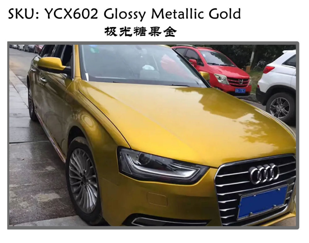 TOPCAR Glossy Metallic Gold Vinyl Wrap Film