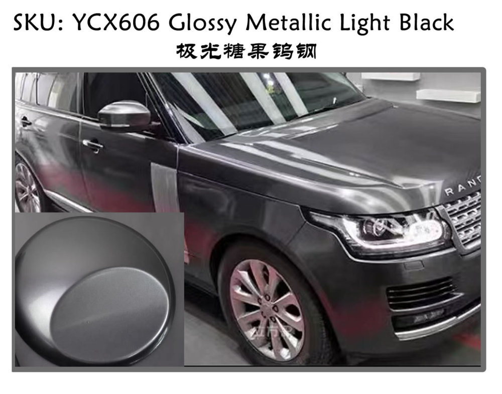 TOPCAR Glossy Metallic Light Black Vinyl Wrap Film