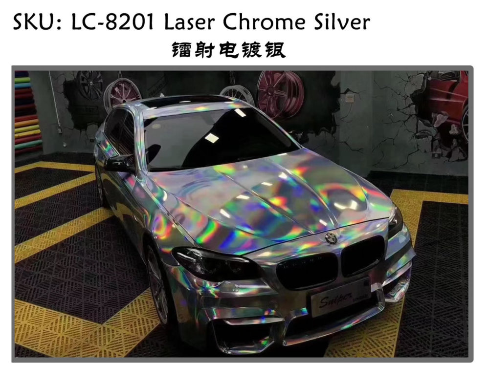 TOPCAR Laser Chrome Silver Vinyl Wrap Film
