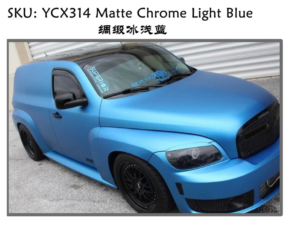 TOPCAR Matte Chrome Light Blue Vinyl Wrap Film