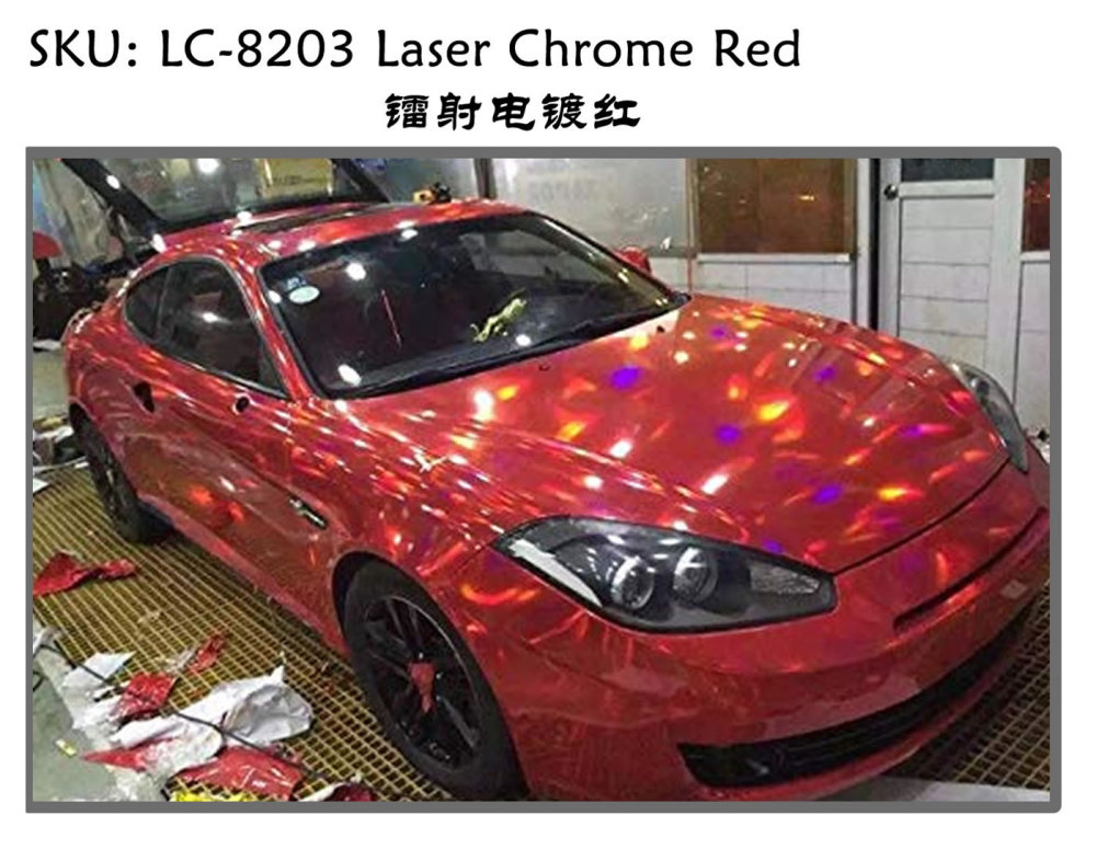 TOPCAR Laser Chrome Red Vinyl Wrap Film
