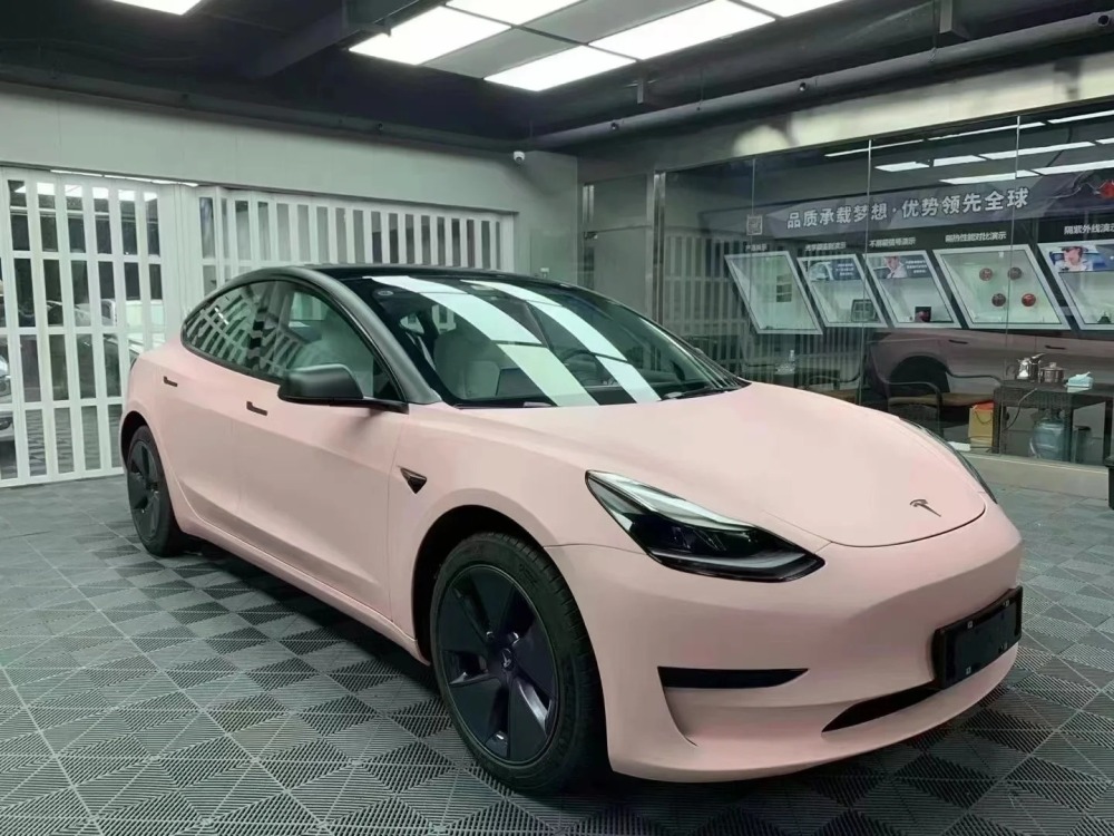 TOPCAR UUltra Matte Pearl Pink Car Wraps Vinyl Film