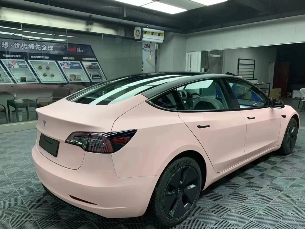 TOPCAR UUltra Matte Pearl Pink Car Wraps Vinyl Film