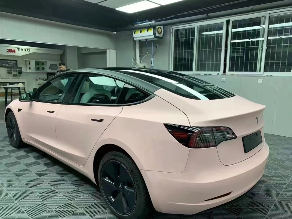 TOPCAR UUltra Matte Pearl Pink Car Wraps Vinyl Film