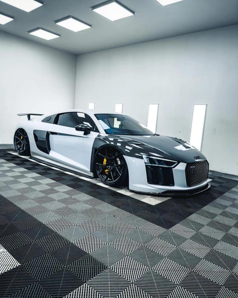 TOPCAR PET Simulation Carbon Fiber Silver Vinyl Wrap Film