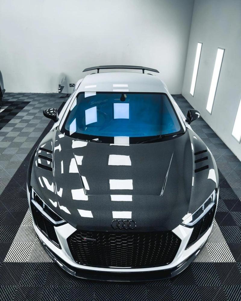 TOPCAR PET Simulation Carbon Fiber Silver Vinyl Wrap Film