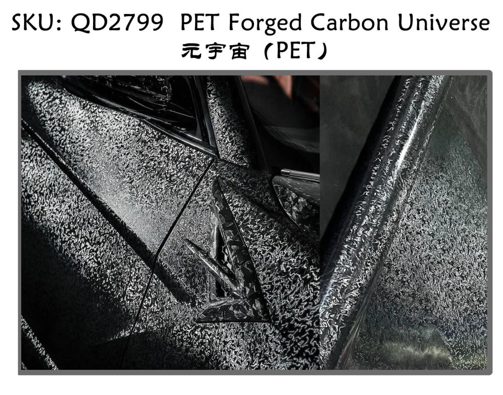 TOPCAR PET Forged Carbon Universe Texture Car Vinyl Wrap Film