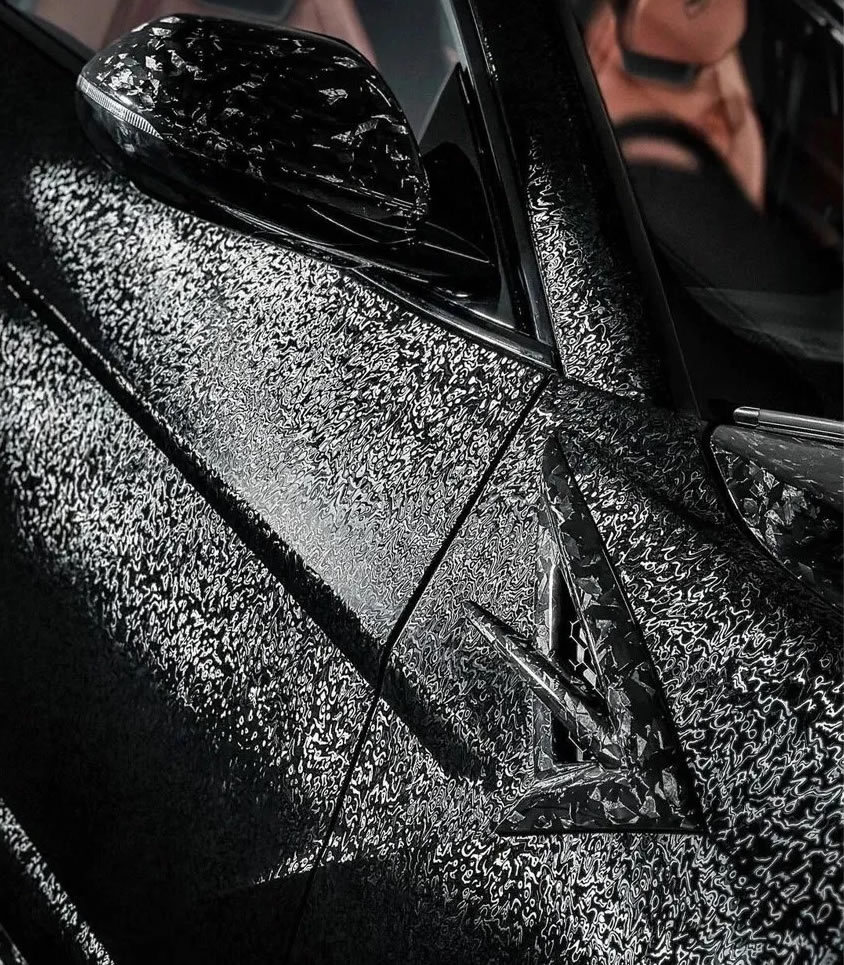 TOPCAR PET Forged Carbon Universe Texture Car Vinyl Wrap Film