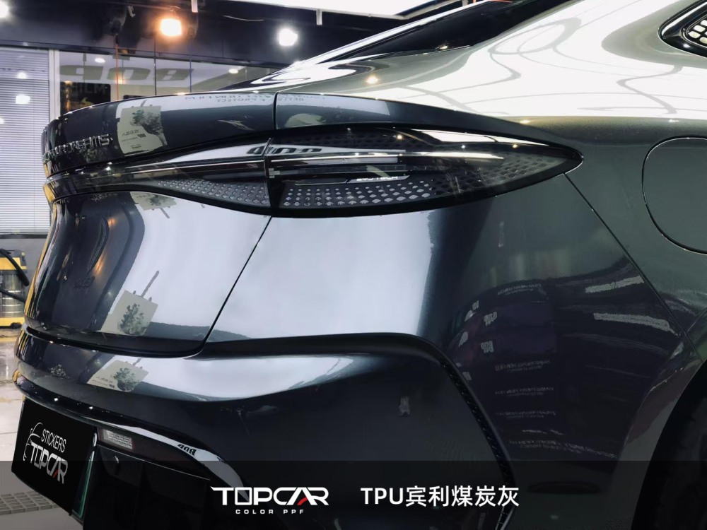 TPU Satin Metallic Glossy Coal Grey: Premium PPF & Vinyl Vehicle Wrap Material for Durable Shine