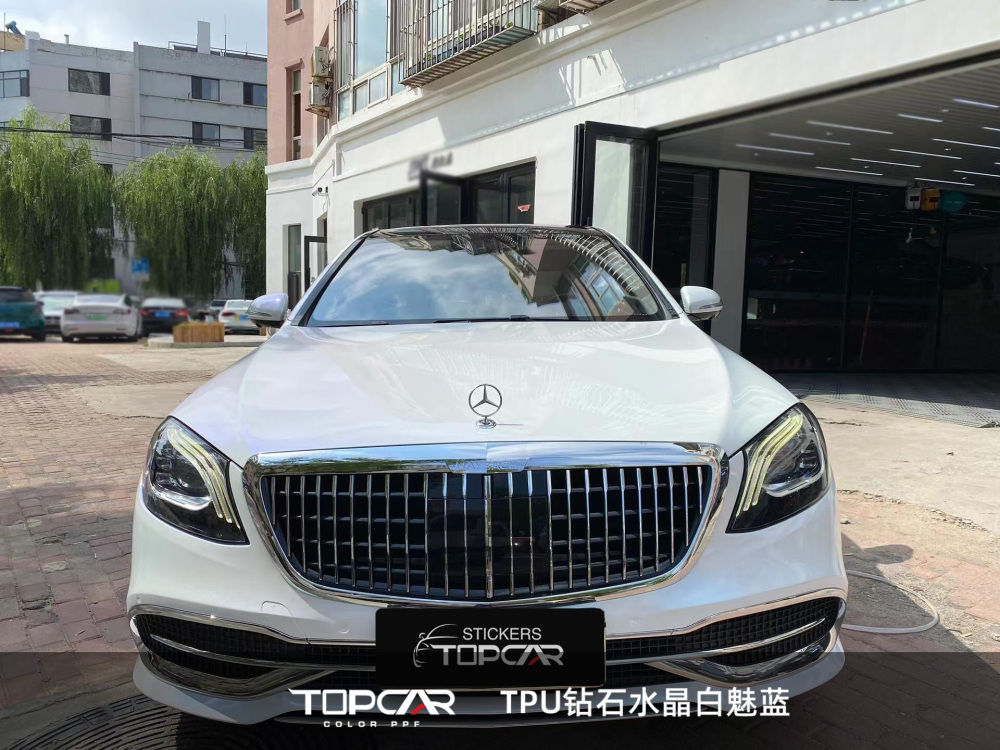 TPU Diamond Crystal White Blue: Premium PPF & Vinyl Vehicle Wrap Material for Durable Shine