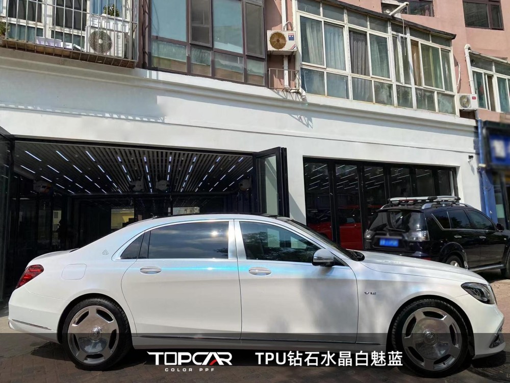 TPU Diamond Crystal White Blue: Premium PPF & Vinyl Vehicle Wrap Material for Durable Shine