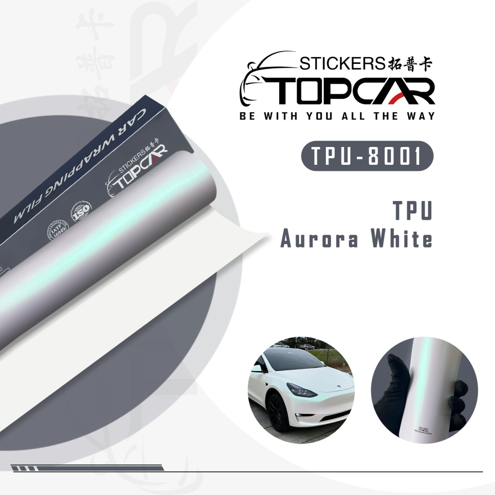 TPU Aurora White: Radiant Gloss Auto Wrap