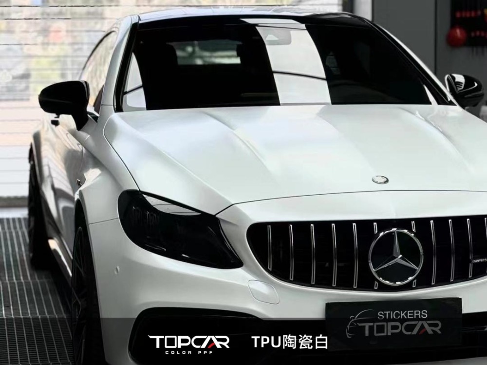 TPU White Satin: Elegant Gloss Auto Wrap for Timeless Style
