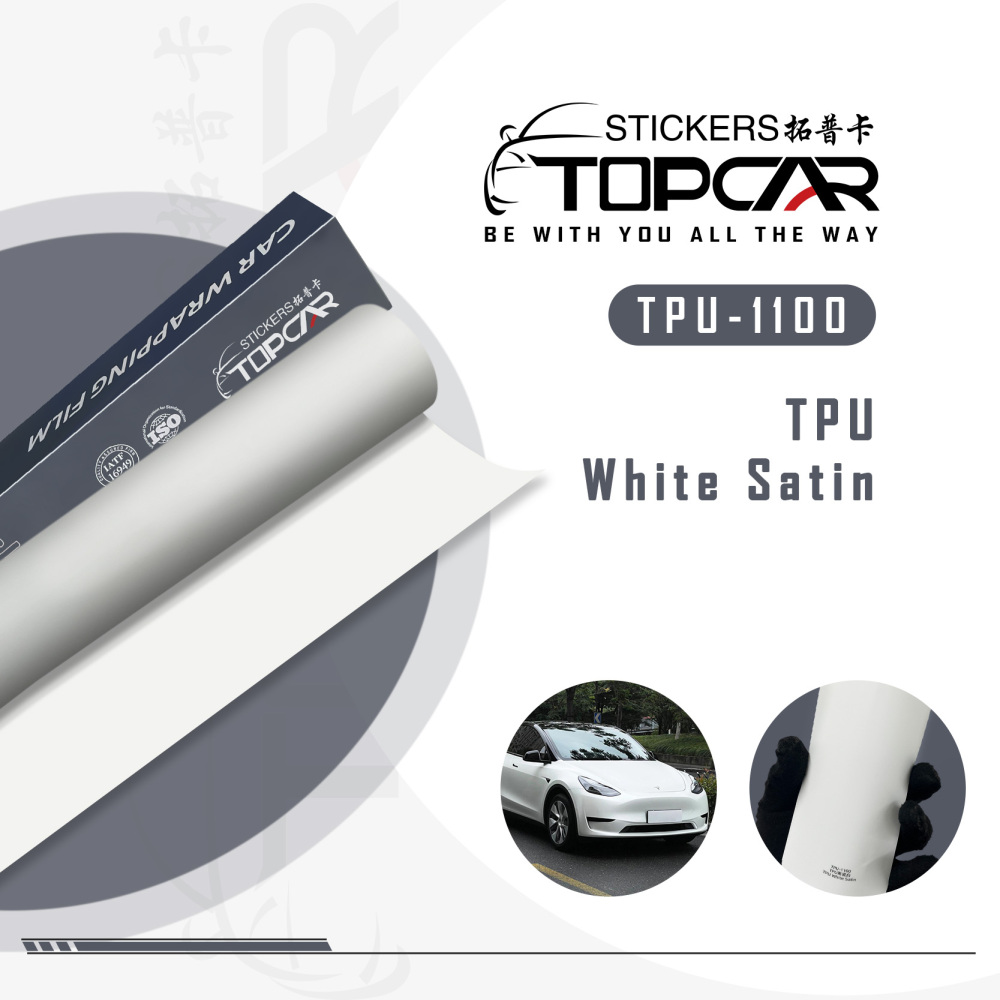 TPU White Satin: Elegant Gloss Auto Wrap for Timeless Style