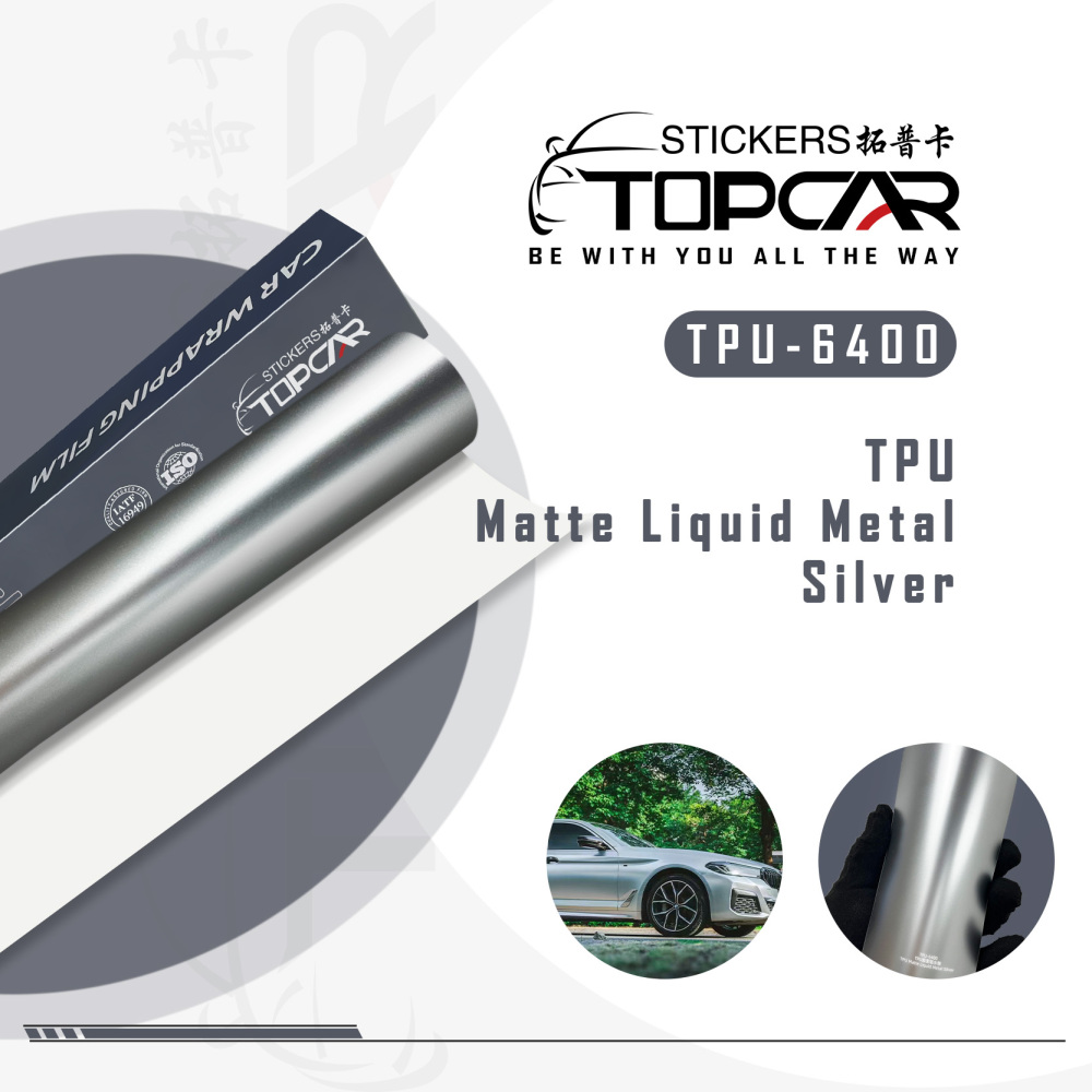 TPU Matte Liquid Metal Silver: Bold Auto Wrap for Head - Turning Style
