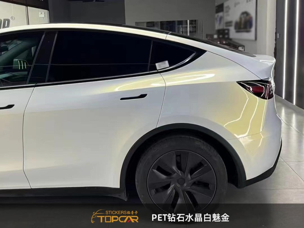 PET Diamond Crystal White Gold: Luxe Sparkle for Auto Wraps