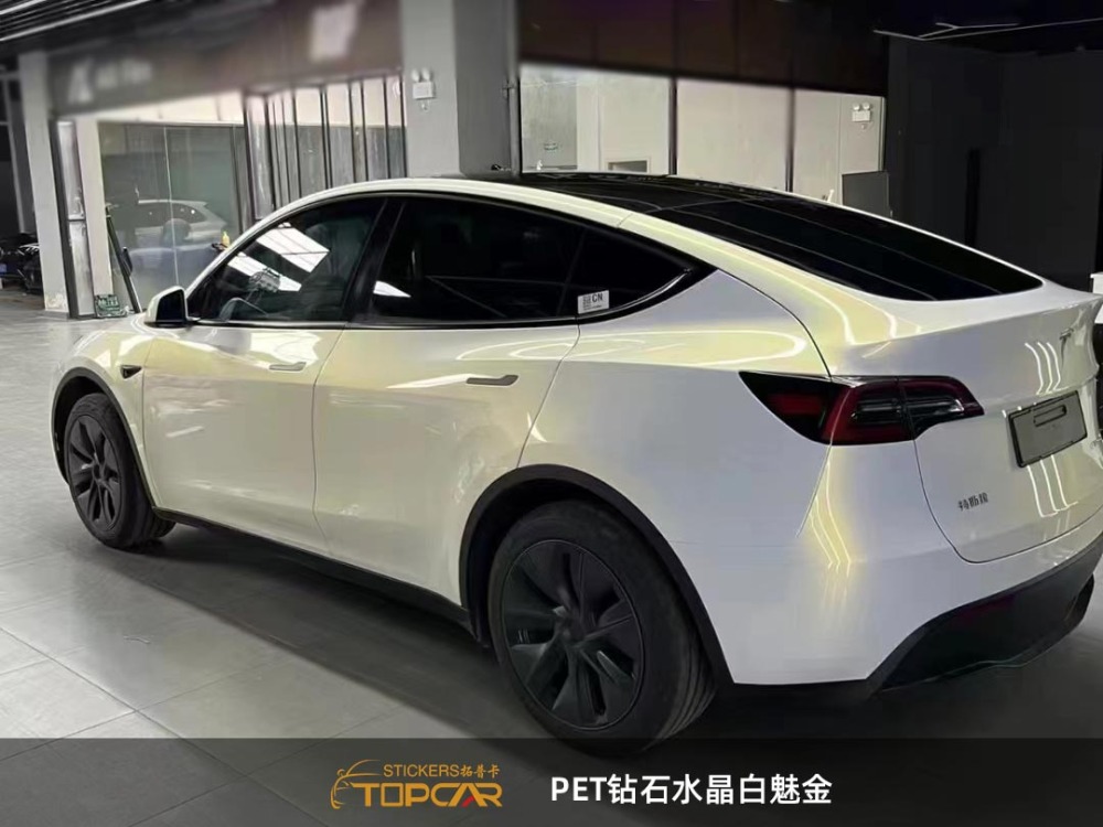PET Diamond Crystal White Gold: Luxe Sparkle for Auto Wraps