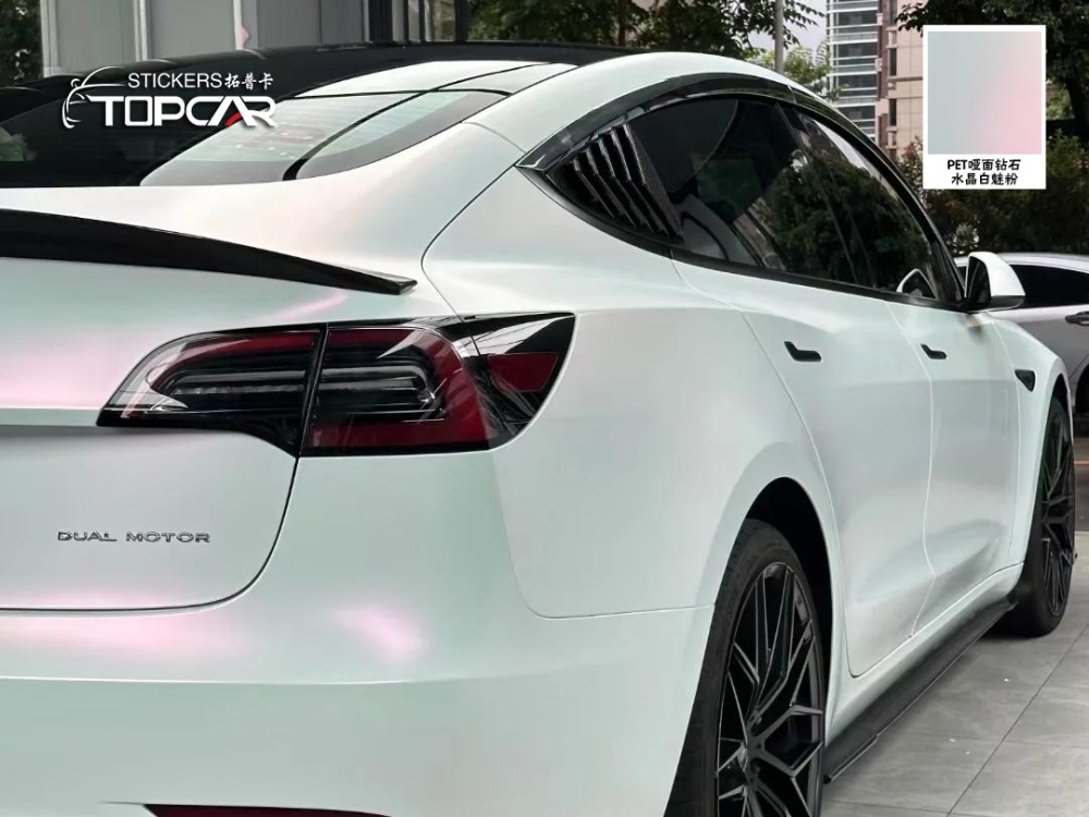 PET Diamond Crystal Matte White Red: Striking Auto Wrap for Standout Rides