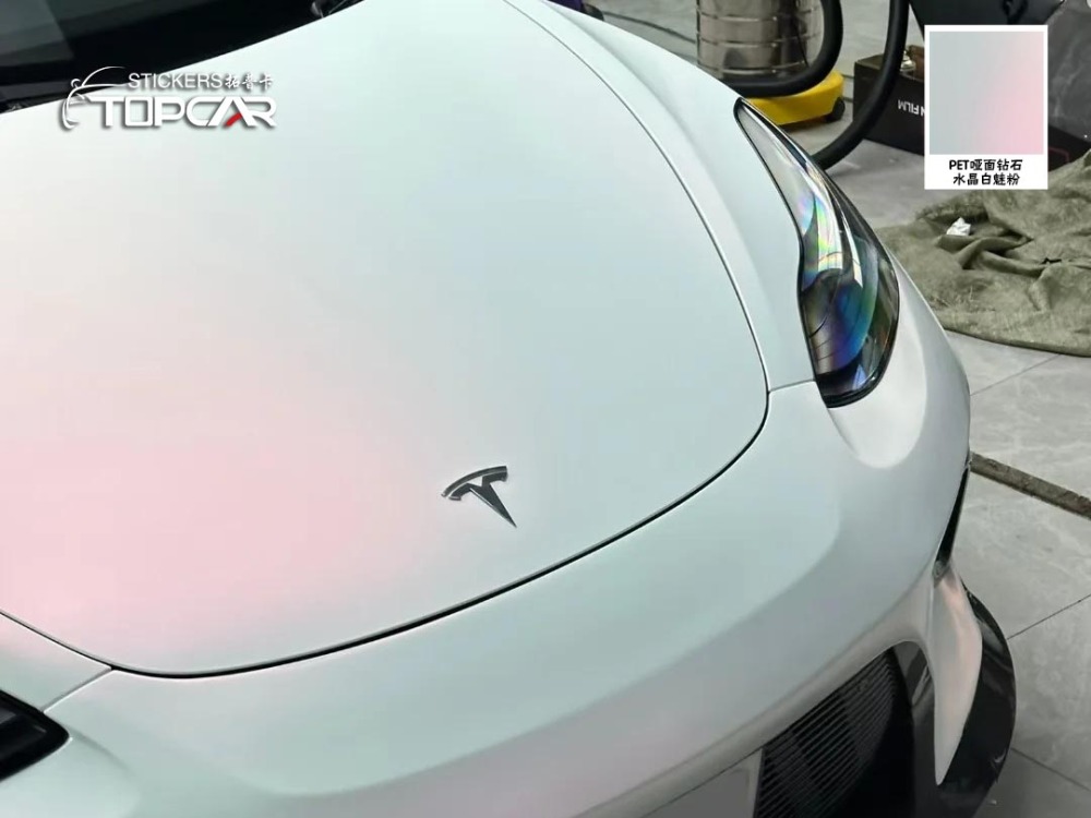 PET Diamond Crystal Matte White Red: Striking Auto Wrap for Standout Rides