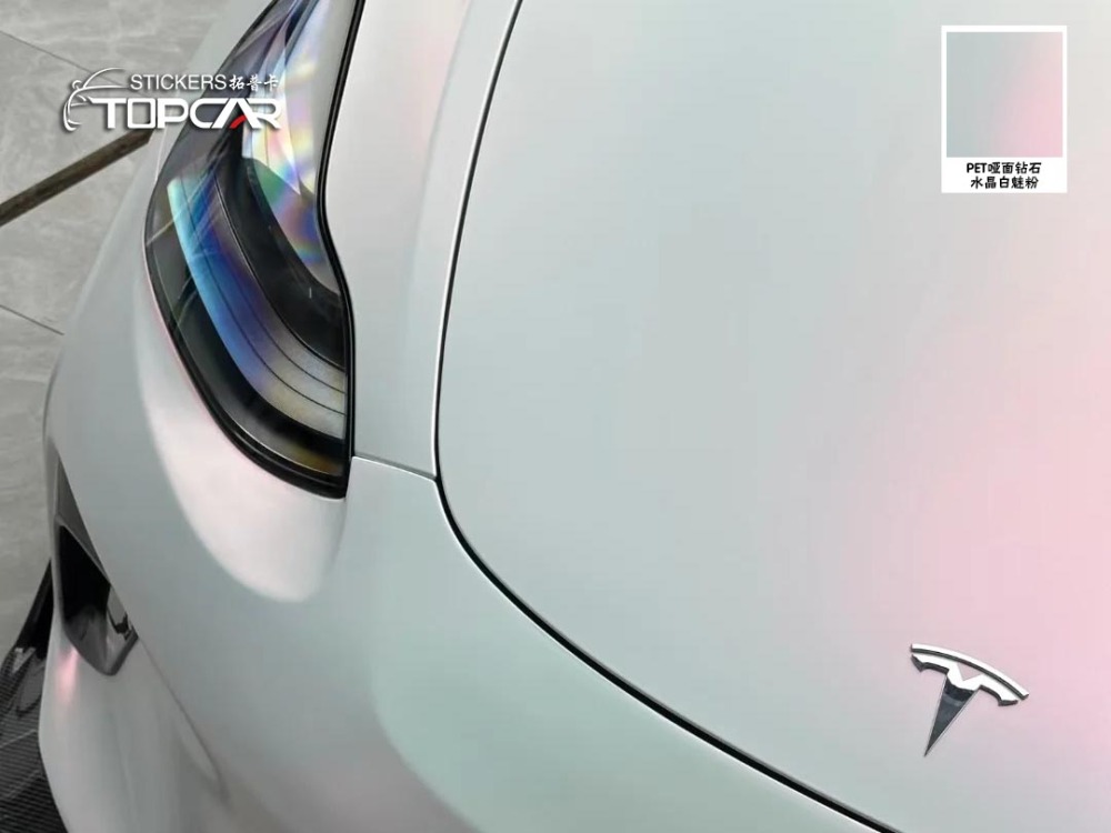 PET Diamond Crystal Matte White Red: Striking Auto Wrap for Standout Rides