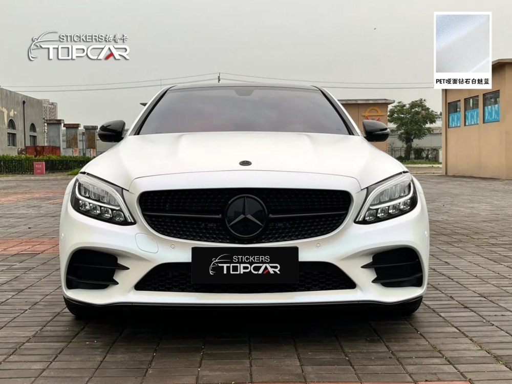PET Diamond Crystal Matte White Blue: Unique Shine for Auto Wraps