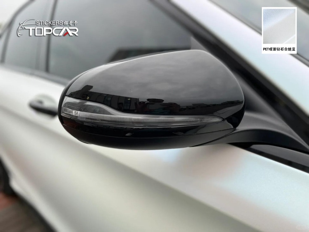 PET Diamond Crystal Matte White Blue: Unique Shine for Auto Wraps