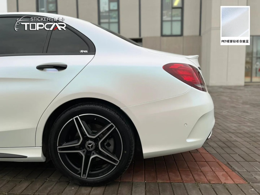 PET Diamond Crystal Matte White Blue: Unique Shine for Auto Wraps