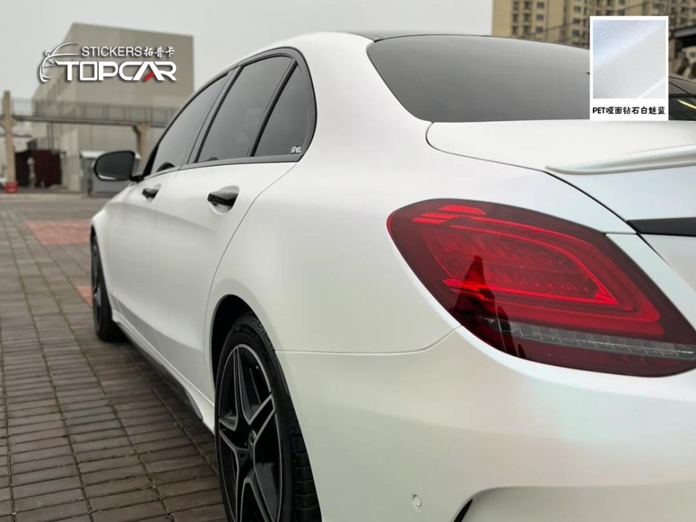 PET Diamond Crystal Matte White Blue: Unique Shine for Auto Wraps