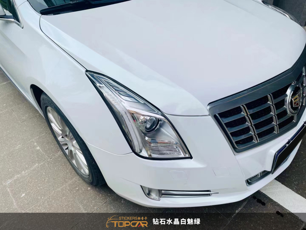 PET Diamond Crystal White Green: Sparkling Auto Wrap Choice