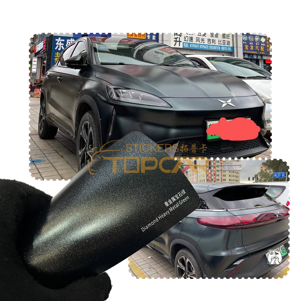 PET Diamond Heavy Metal Green Car Vinyl Wrap Film: Bold Shine for Rides