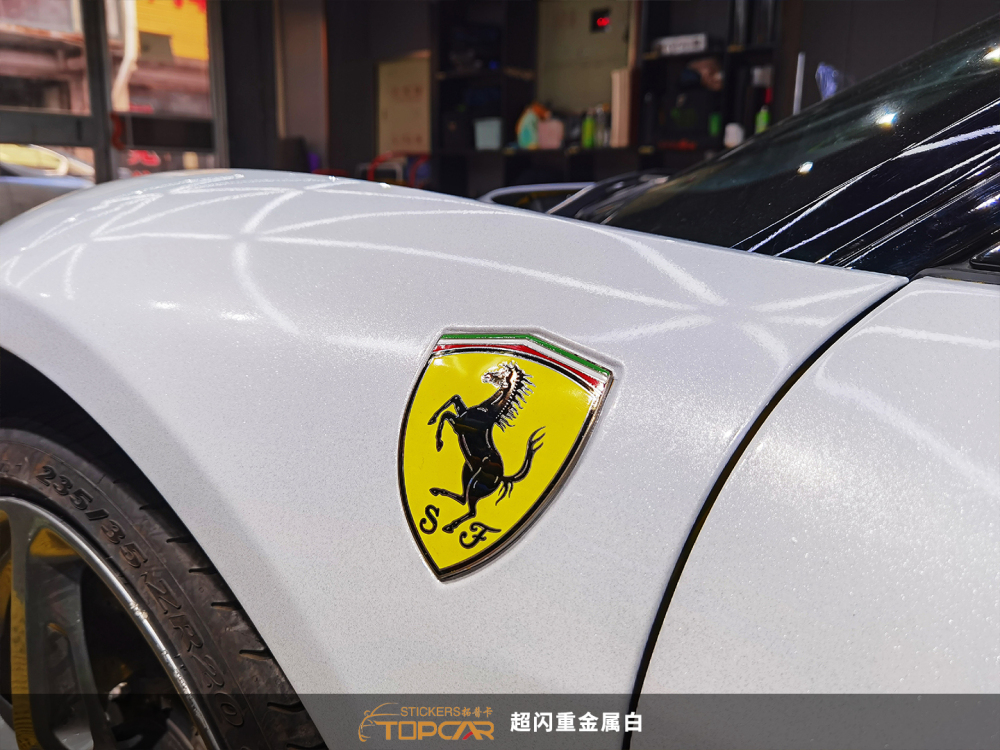 PET Diamond Heavy Metal White Car Vinyl Wrap Film