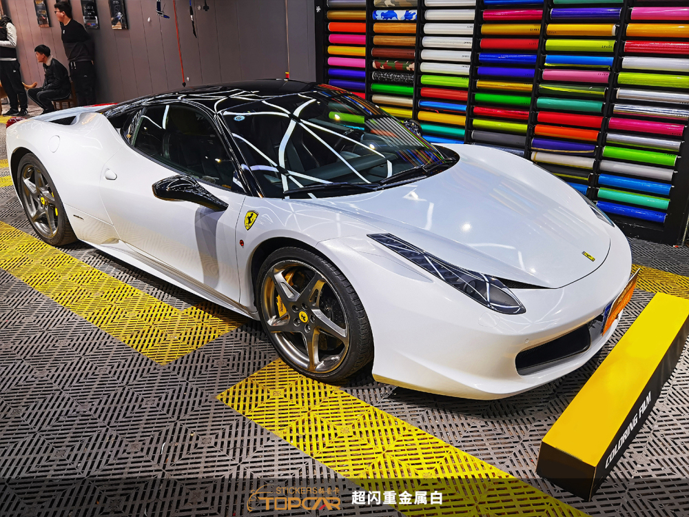 PET Diamond Heavy Metal White Car Vinyl Wrap Film