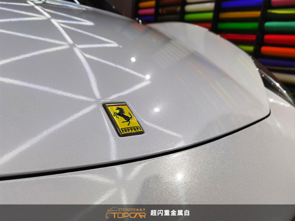 PET Diamond Heavy Metal White Car Vinyl Wrap Film