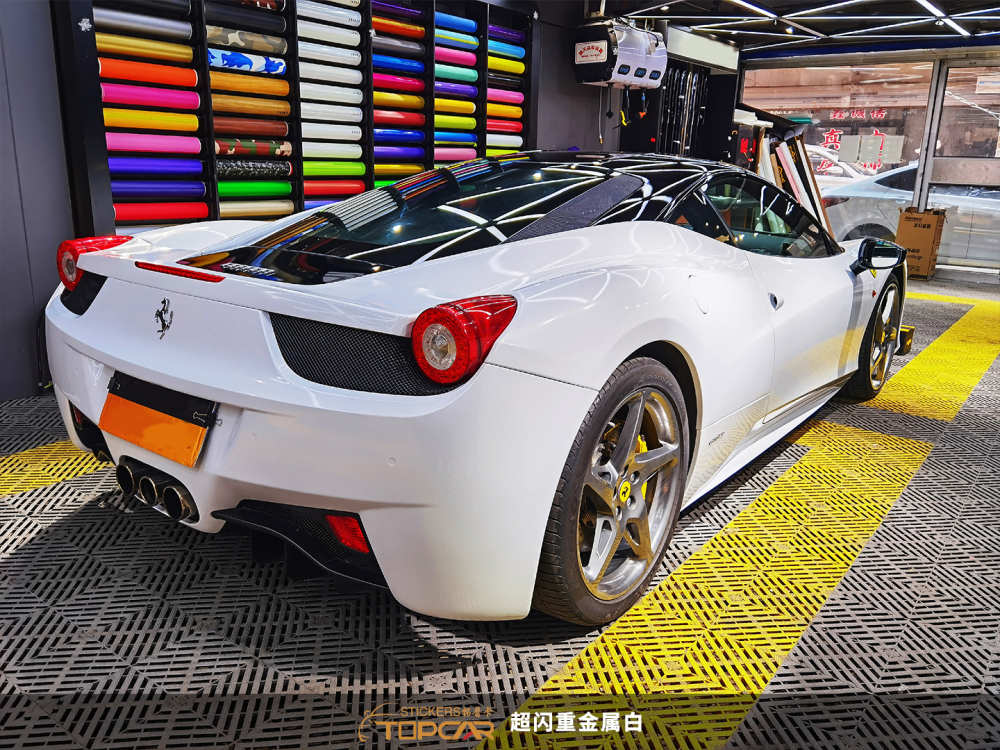 PET Diamond Heavy Metal White Car Vinyl Wrap Film