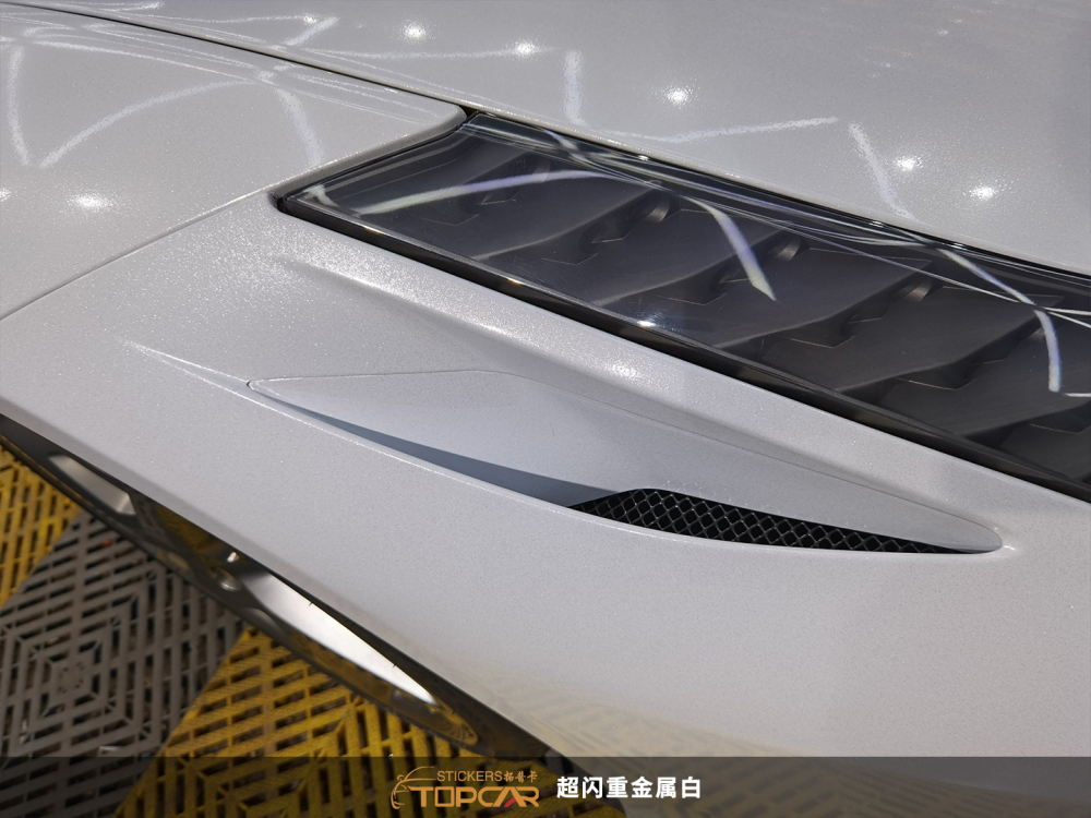 PET Diamond Heavy Metal White Car Vinyl Wrap Film