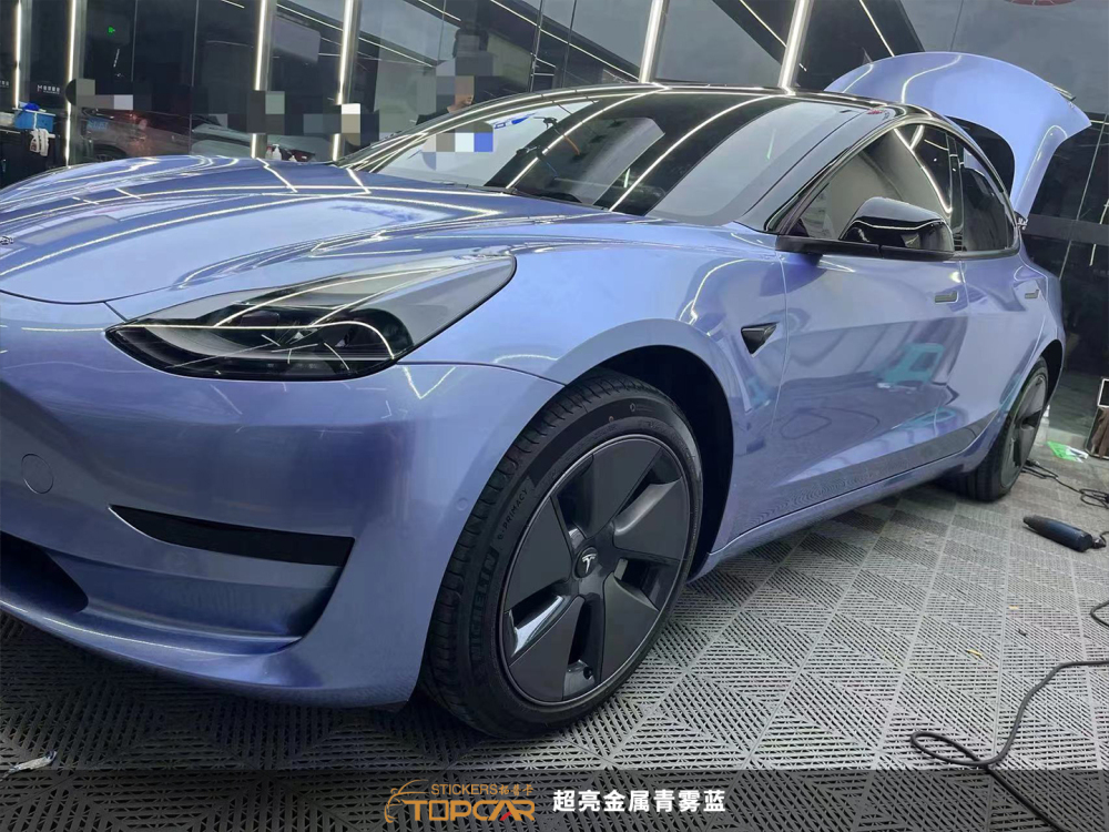 PET Satin Metallic Glossy MistBlue Car Vinyl Wrap Film: Standout Among Gloss Auto Wraps