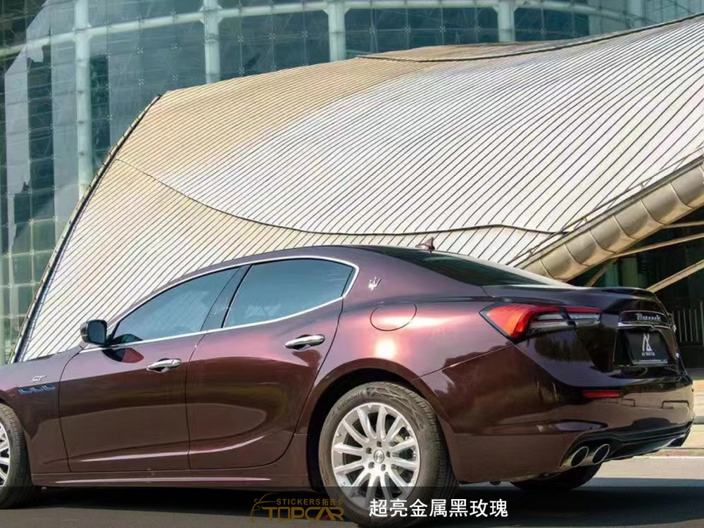 PET Satin Metallic Glossy Black Rose Car Vinyl Wrap Film: Luxe Shine for Rides