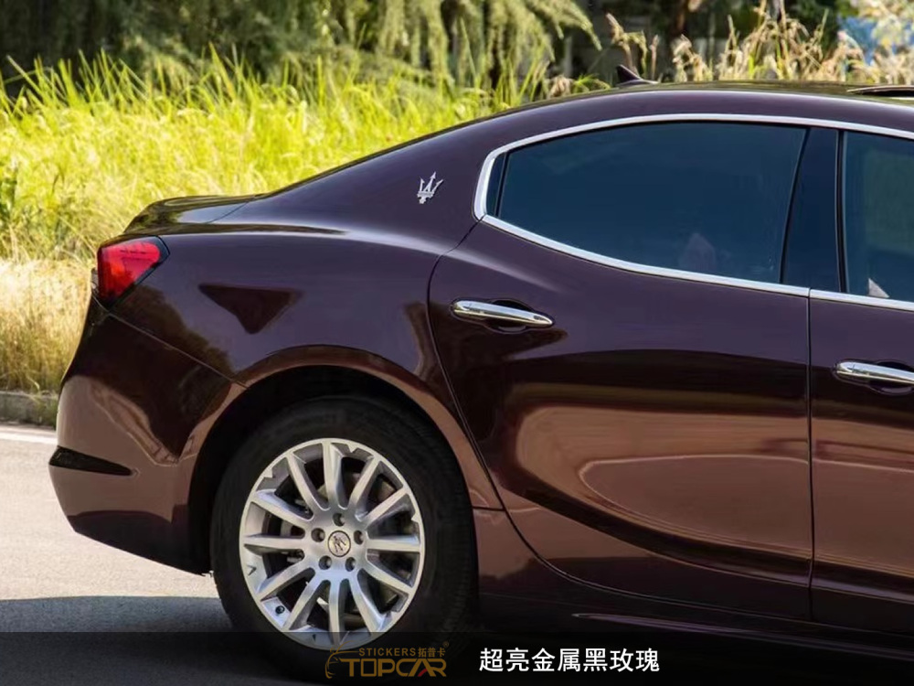PET Satin Metallic Glossy Black Rose Car Vinyl Wrap Film: Luxe Shine for Rides